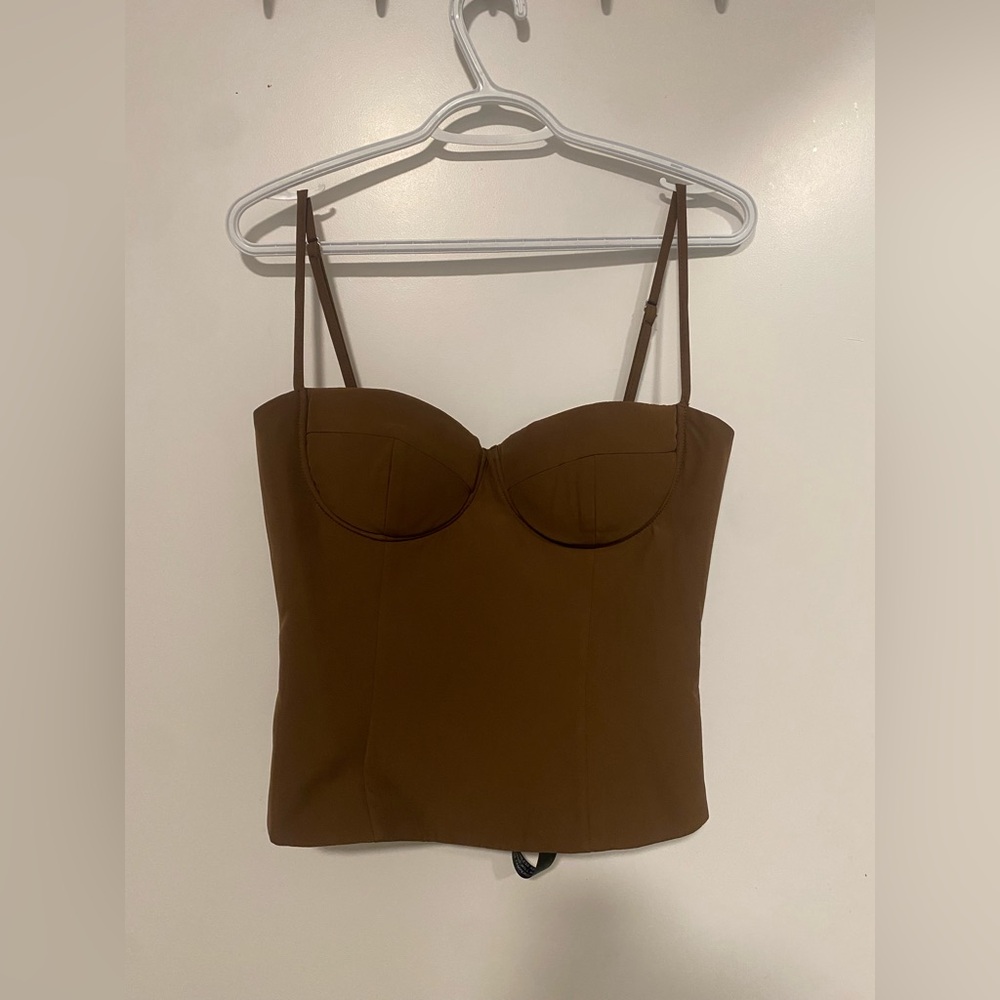 Leau Clothing Bali bustier corset top- Brown, US M - Picture 8 of 11